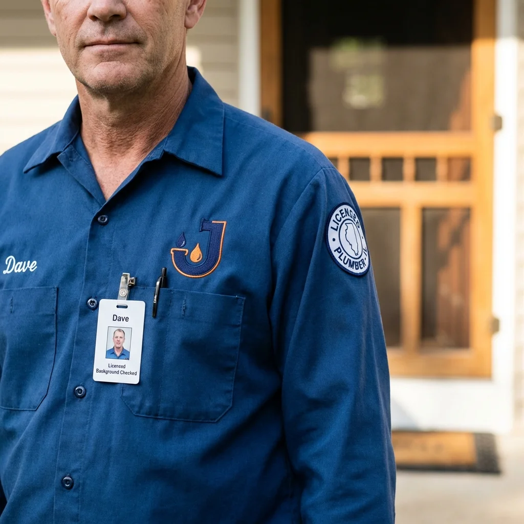Licensed plumber showing ID badge in Swainsboro, GA