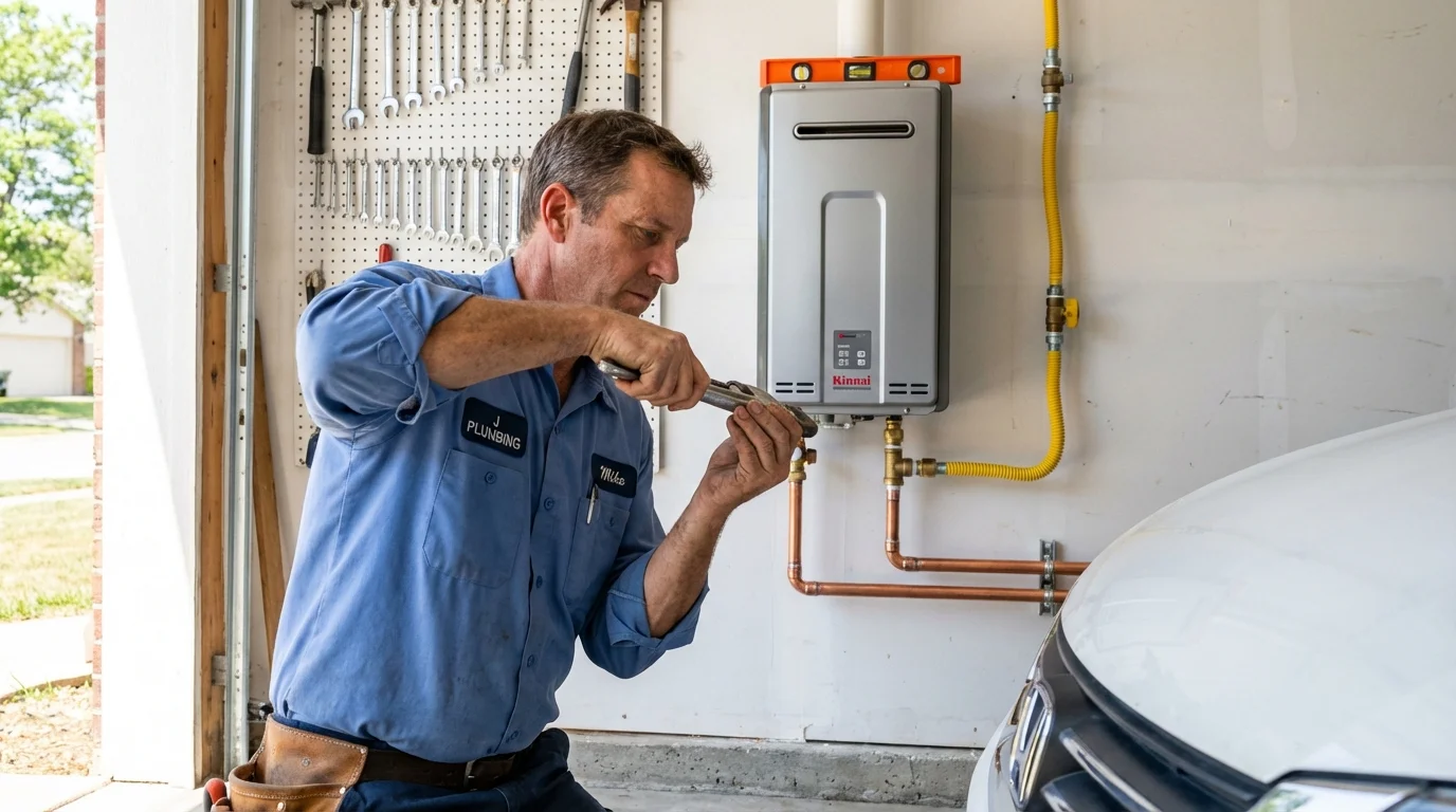 Tankless water heater installation by a Johns Plumbing LLC plumber in Swainsboro